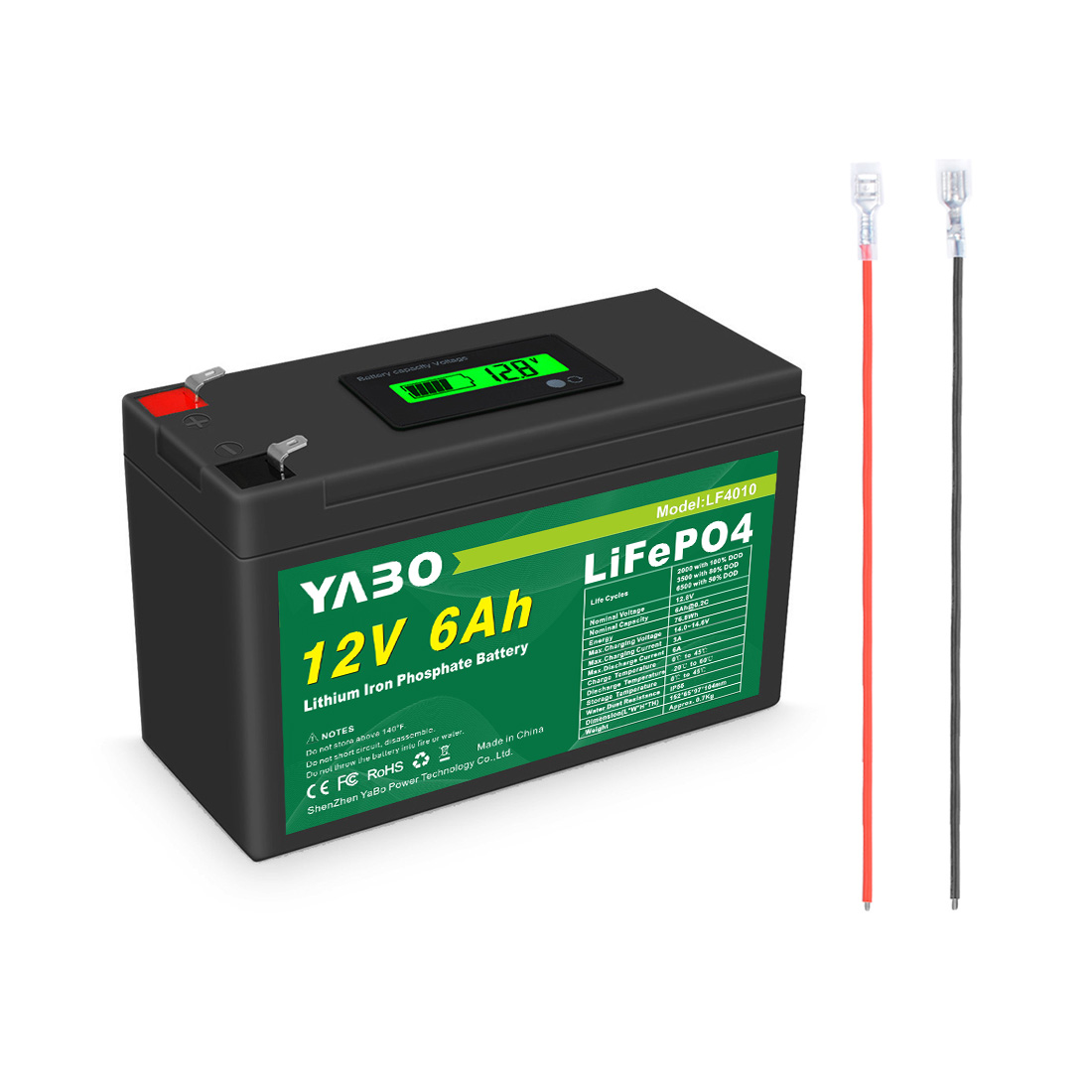 Batteria solare al litio ferro fosfato YABO LF4011 12V 6Ah